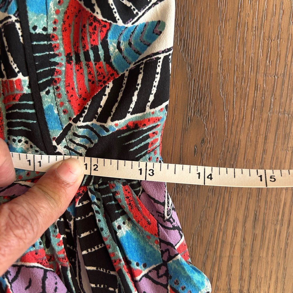 Festival Boho Band of Gypsies Mini Multicolor Patterned Dress, Spaghetti Straps - Picture 8 of 8